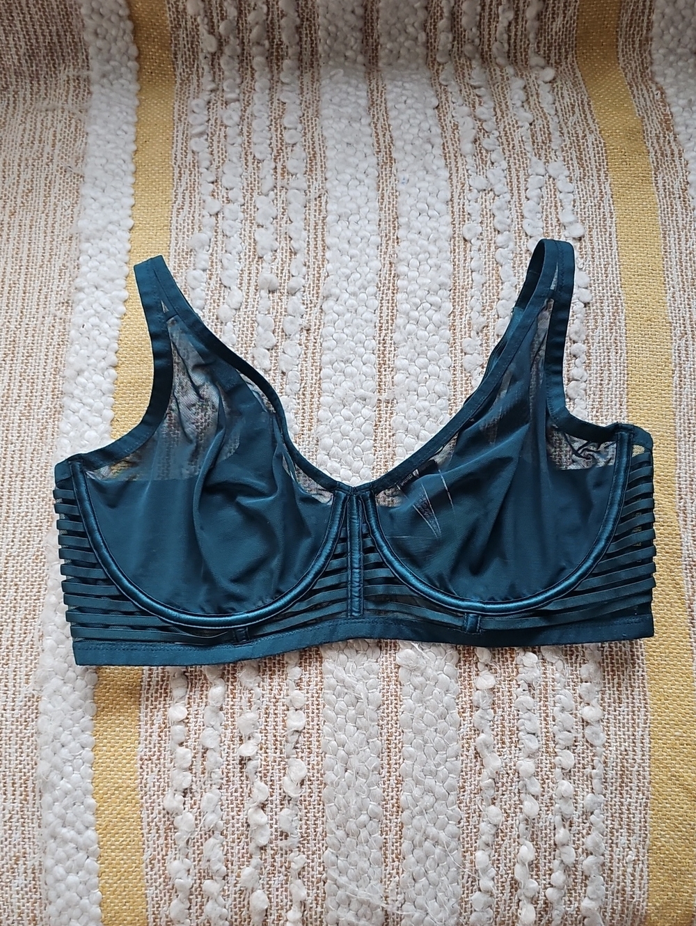 Victoria's Secret Emerald Green Mesh Unlined Full Coverage Plunge Bra
